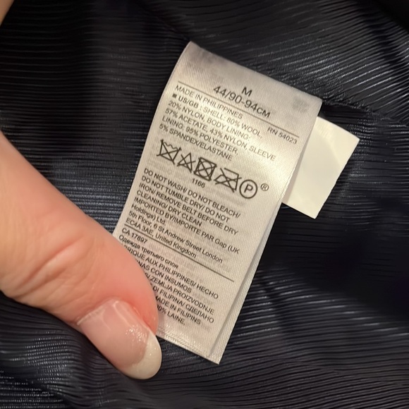 Banana Republic Navy Blue Double Breasted Wool Winter Coat Size M - Picture 8 of 12